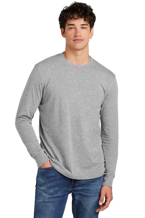 DT109 District Perfect Blend CVC Long Sleeve Tee Light Heather Grey