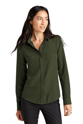 MM2013 MERCER+METTLE Women's Stretch Crepe Long Sleeve Camp Townsend Green