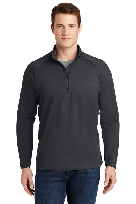 ST850 Sport-Tek Sport-Wick Stretch 1/2-Zip Pullover Charcoal Grey