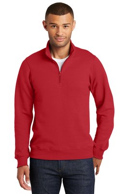 PC850Q Port & Company Fan Favorite Fleece 1/4-Zip Pullover Sweatshirt Bright Red
