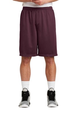 ST515 Sport-Tek Long PosiCharge Classic Mesh Short Maroon