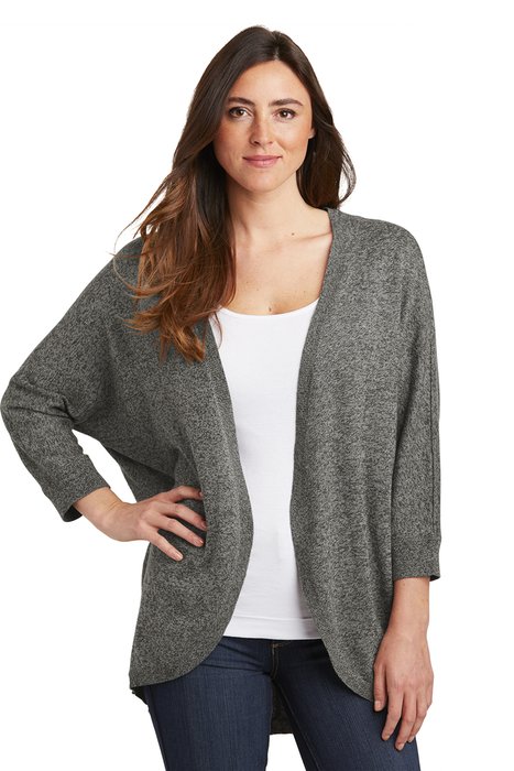 LSW416 Port Authority Ladies Marled Cocoon Sweater Warm Grey Marl