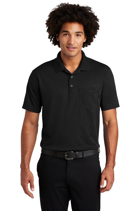 ST640P Sport-Tek 3.8-ounce PosiCharge RacerMesh Pocket Polo Black