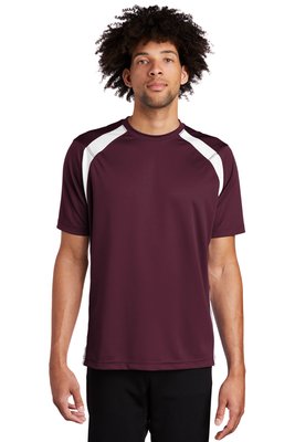 T478 Sport-Tek 4-ounce 100% Polyester T-Shirt Maroon/ White