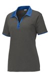 LST667 Sport-Tek 3.8-ounce Ladies Heather Contender Contrast Polo Graphite Heather/ True Royal