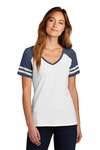 DM476 District 4.5-ounce T-Shirt White/ Heathered True Navy