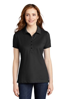 L555 Port Authority 5.5-ounce Ladies Stretch Pique Polo Black