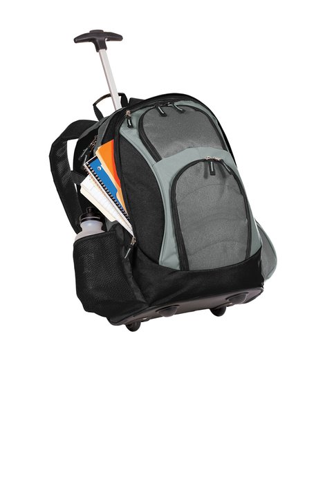 BG76S Port Authority Wheeled Backpack Dark Grey/ Black