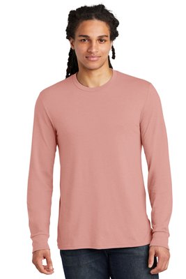 DM132 District Perfect Tri Long Sleeve Tee . Blush Frost