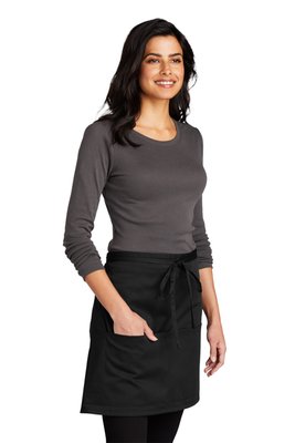 A706 Port Authority Easy Care Half Bistro Apron with Stain Release Black