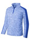 YST397 Sport-Tek Youth PosiCharge Electric Heather Colorblock 1/4-Zip Pullover True Royal Electric/ True Royal