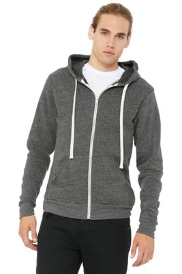 BC3909 BELLA+CANVAS Unisex Triblend Sponge Fleece Full-Zip Hoodie Grey Triblend