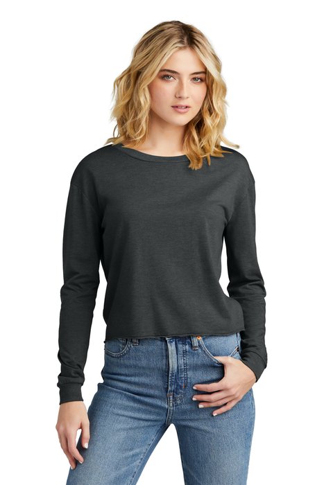 DT141 District Women's Perfect Tri Midi Long Sleeve Tee Black Frost