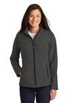 L317 Port Authority Ladies Core Soft Shell Jacket Black Charcoal Heather