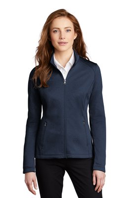 L249 Port Authority Ladies Diamond Heather Fleece Full-Zip Jacket Dress Blue Navy Heather