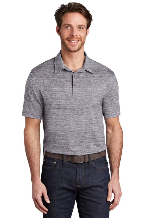 K583 Port Authority 5.2-ounce Stretch Heather Polo Graphite/ White