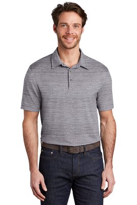 K583 Port Authority 5.2-ounce Stretch Heather Polo Graphite/ White