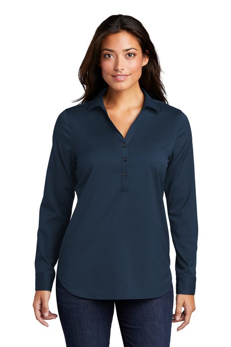 LW680 Port Authority Ladies City Stretch Tunic River Blue Navy