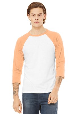 BC3200 Bella + Canvas 3.6-ounce T-Shirt White/ Heather Peach