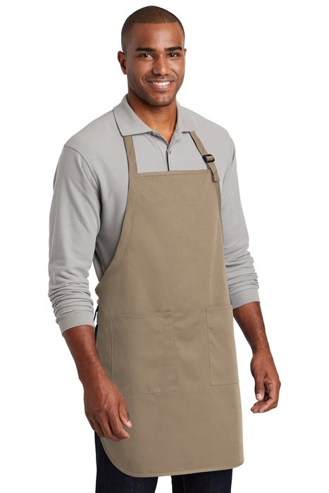 A600 Port Authority Full-Length Two-Pocket Bib Apron Khaki