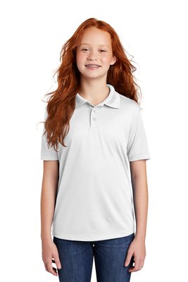 YST640 Sport-Tek 3.8-ounce Youth PosiCharge RacerMesh Polo White