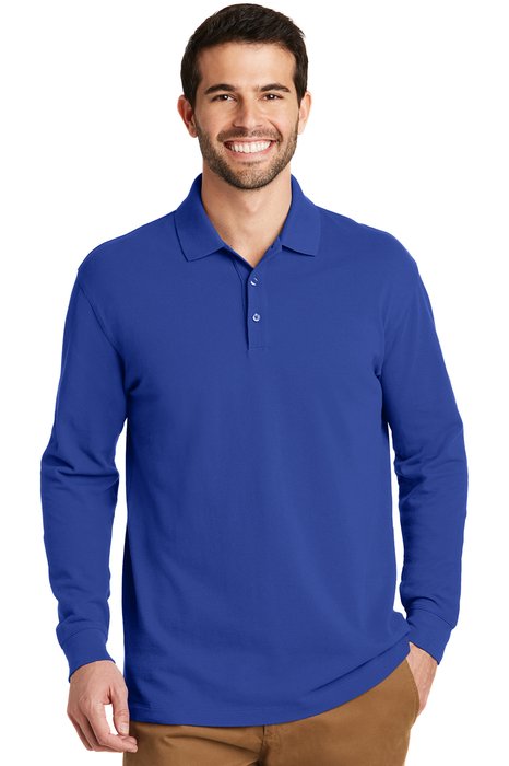 K8000LS Port Authority 6.2-ounce EZCotton Long Sleeve Polo True Royal