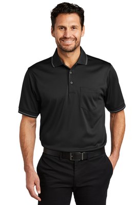 CS415 CornerStone 6.6-ounce Select Snag-Proof Tipped Pocket Polo Black/ Smoke Grey