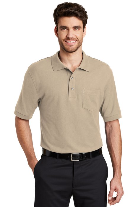K500P Port Authority 5-ounce Silk Touch Polo with Pocket Stone