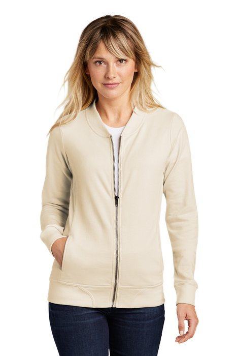 LST274 Sport-Tek Ladies Lightweight French Terry Bomber Ecru