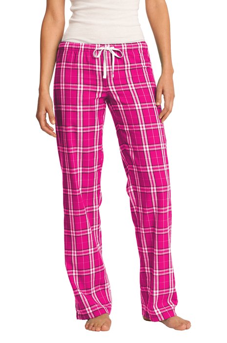 DT2800 District Women's Flannel Plaid Pant Dark Fuchsia