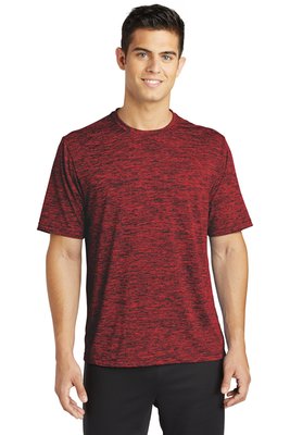 ST390 Sport-Tek 4.1-ounce 100% Polyester T-Shirt Deep Red-Black Electric