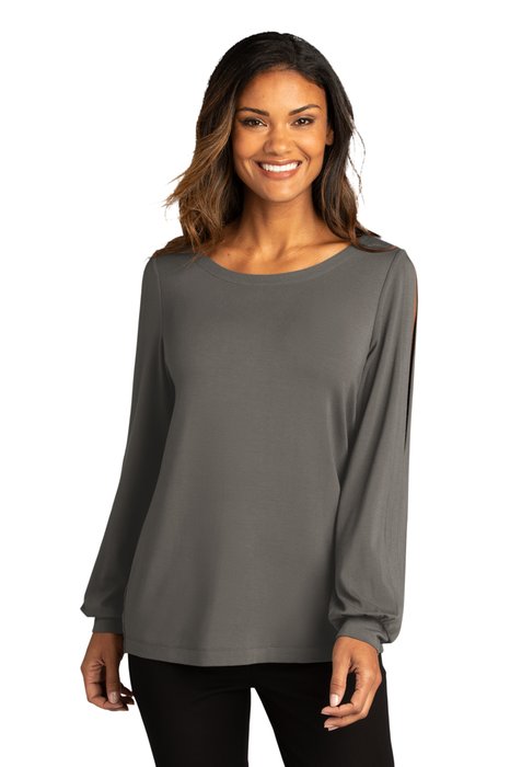LK5600 Port Authority 6.6-ounce Jewel Neck T-Shirt Sterling Grey