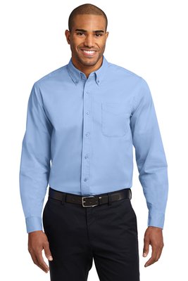 S608 Port Authority Long Sleeve Easy Care Shirt Light Blue/ Light Stone