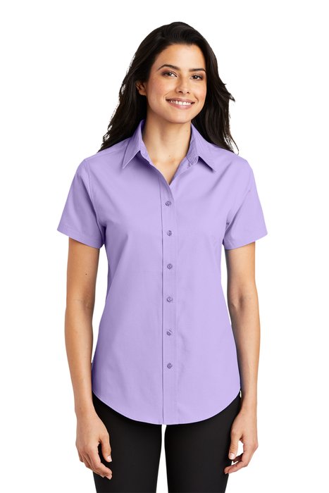 L508 Port Authority Ladies Short Sleeve Easy Care Shirt Bright Lavender