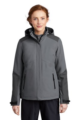 L405 Port Authority Ladies Insulated Waterproof Tech Jacket Shadow Grey/ Storm Grey
