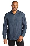 W676 Port Authority Long Sleeve Perfect Denim Shirt Medium Wash