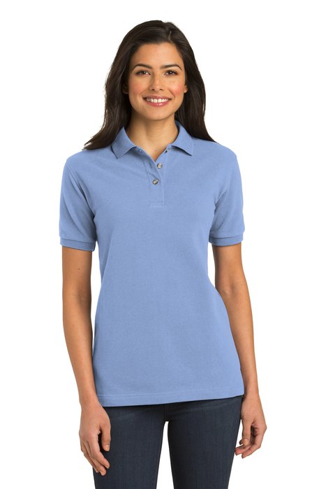 L420 Port Authority 7-ounce Ladies Heavyweight Cotton Pique Polo Light Blue