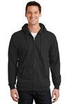 PC90ZHT Port & Company Tall Essential Fleece Full-Zip Hooded Sweatshirt Jet Black
