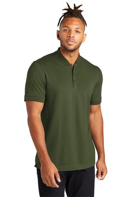 MM1008 MERCER+METTLE Stretch Pique Henley Townsend Green