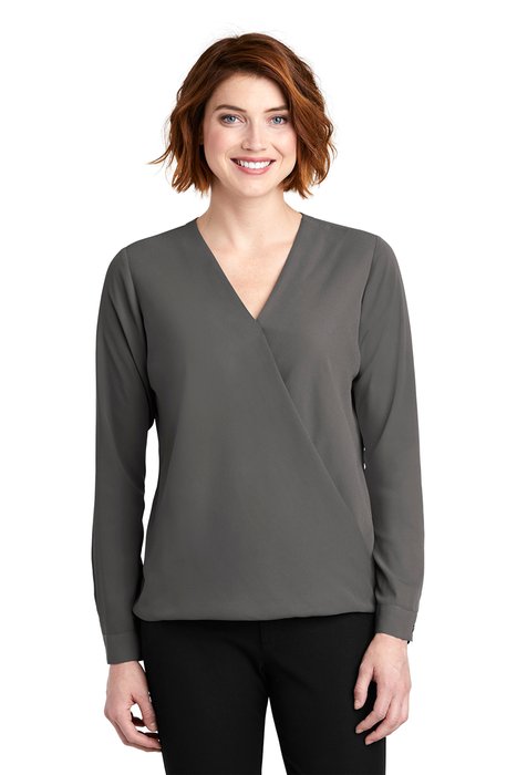 LW702 Port Authority Ladies Wrap Blouse Sterling Grey