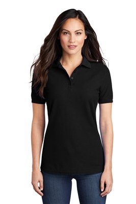 LKP155 Port & Company 6.5-ounce Ladies Core Blend Pique Polo Jet Black