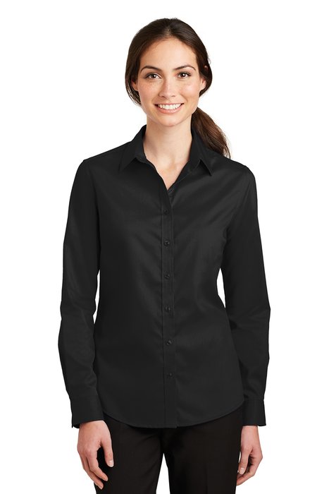 L663 Port Authority Ladies SuperPro Twill Shirt Black