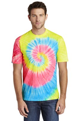 PC147 Port & Company 5.4-ounce 100% Cotton T-Shirt Neon Rainbow