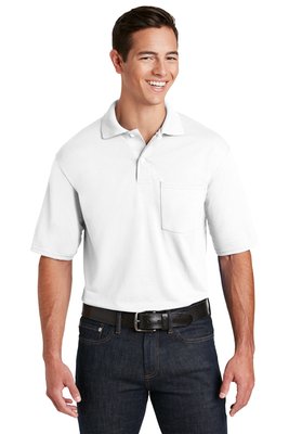 436MP Jerzees 5.4-ounce SpotShield Jersey Knit Sport Shirt with Pocket White