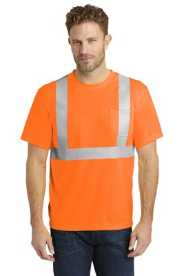 CS401 CornerStone 5.9-ounce 100% Polyester T-Shirt Safety Orange/ Reflective