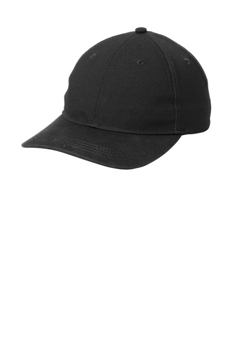 C963 Port Authority Leather Strap Cap Black