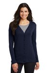 L515 Port Authority Ladies Modern Stretch Cotton Cardigan True Navy