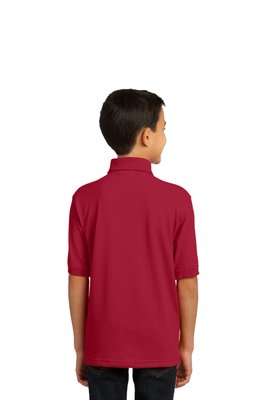 KP55Y Port & Company 5.5-ounce Youth Core Blend Jersey Knit Polo Red