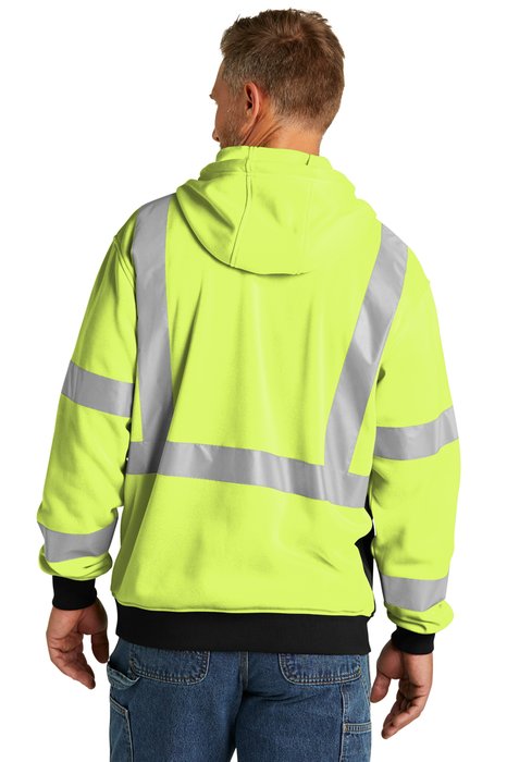 CSF300 CornerStone ANSI 107 Class 3 Heavy-Duty Fleece Full-Zip Hoodie Safety Yellow