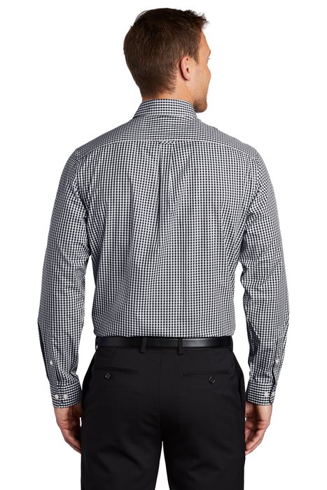 W644 Port Authority Broadcloth Gingham Easy Care Shirt Black/ White